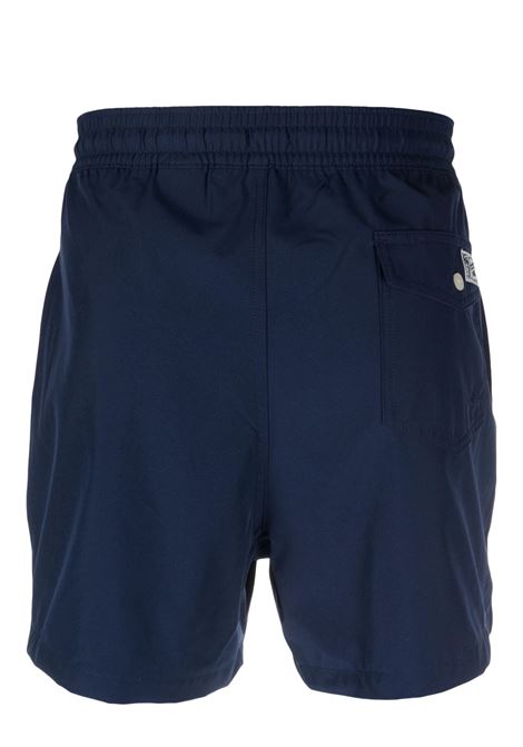 Navy Blue Swim Shorts With Embroidered Pony RALPH LAUREN | 710-910260004