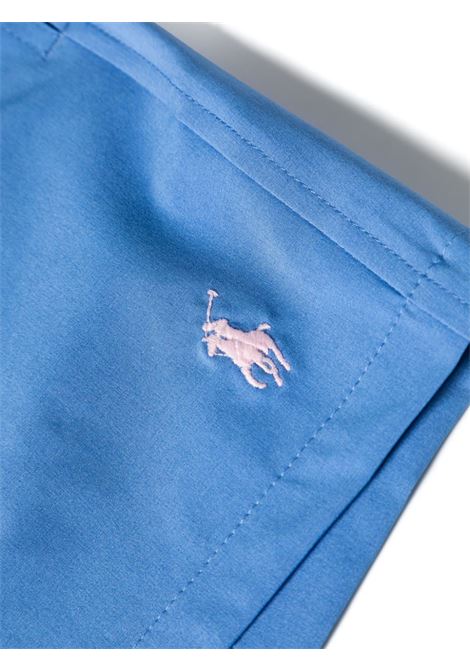 Light Blue Swim Shorts With Embroidered Pony RALPH LAUREN | 710-910260012
