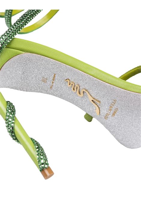 Lime Green Cleo Sandals With Crystals RENE' CAOVILLA | C11755-105-R001Y109