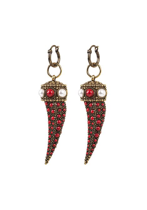 Pendant Earrings With Coral Stones ROBERTO CAVALLI | SKG003-AM081D0441