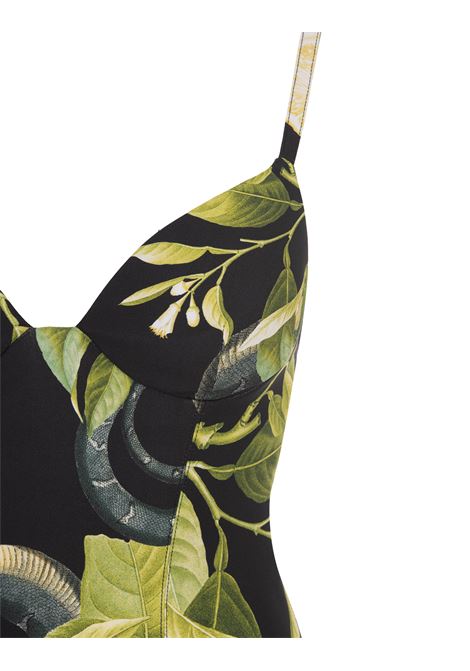 Black Dress With Straps and Lemon Print ROBERTO CAVALLI | SKT111-ORI8905051