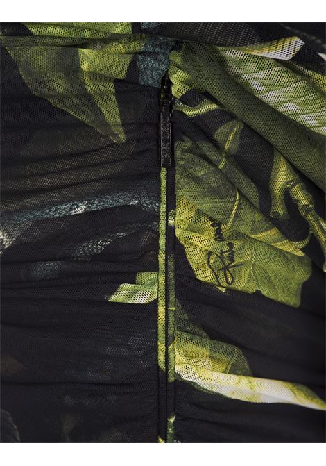 Short Black Stretch Dress With Lemons Print ROBERTO CAVALLI | SKT121-6HI8905051