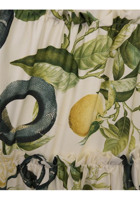 Ivory Pleated Skirt with Lemons Print ROBERTO CAVALLI | SKT303-CDI8900465