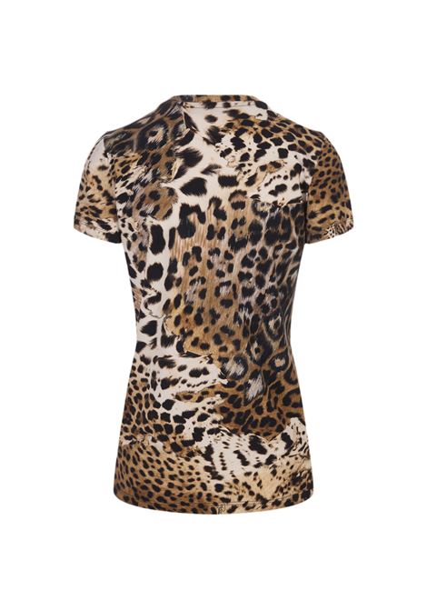 T-Shirt Con Stampa Leopard ROBERTO CAVALLI | SKT60H-3DG3400504