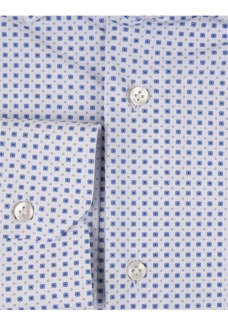White Shirt With Blue Micro Pattern SARTORIO | SCCSH427719
