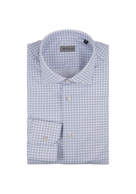 White Shirt With Blue Pattern SARTORIO | Shirts | SCCSH427721