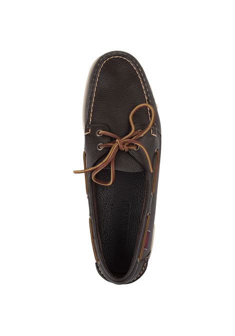 Portland Loafers In Dark Brown Grained Leather SEBAGO | 73118WW901