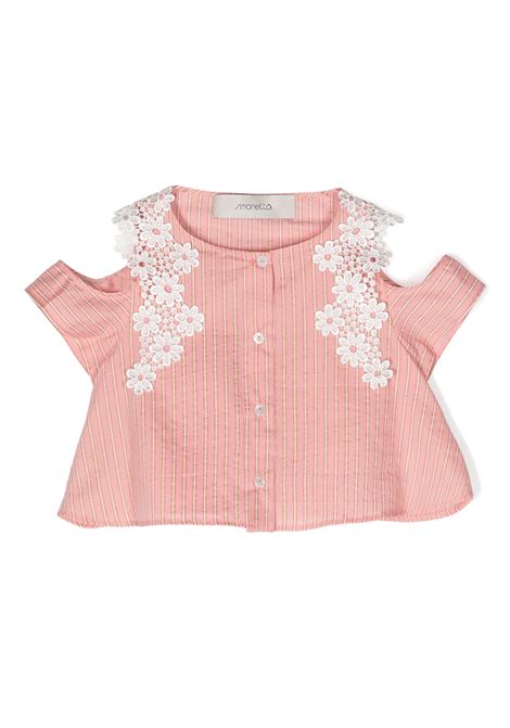 Pink Lam? Striped Shirt With Lace SIMONETTA | SU5B32-P0399536