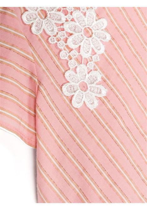 Pink Lam? Striped Shirt With Lace SIMONETTA | SU5B32-P0399536
