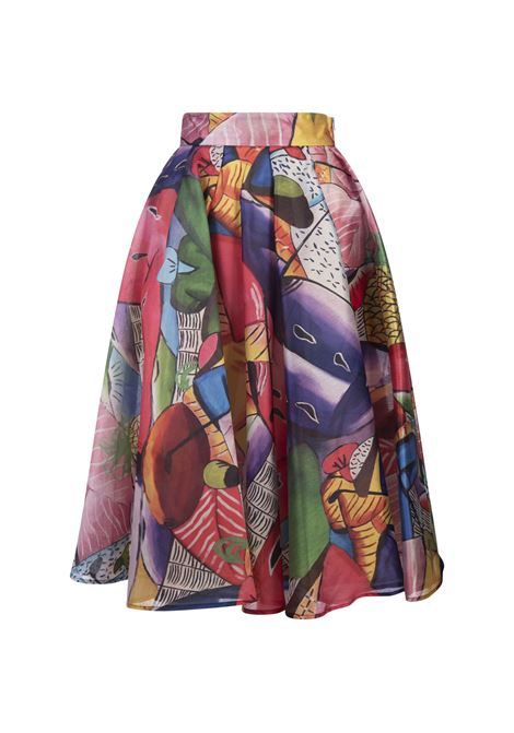 Pleated Midi Skirt With Fantasy Print STELLA JEAN | SS24SJG788B030