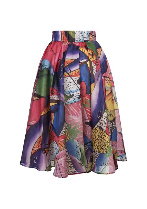 Pleated Midi Skirt With Fantasy Print STELLA JEAN | SS24SJG788B030