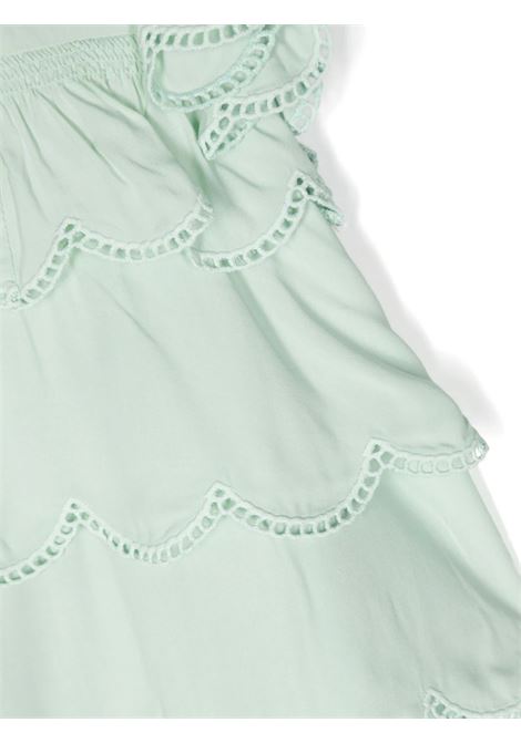 Green Ruffle Dress With Scalloped Hem STELLA MCCARTNEY KIDS | TU1142-Z1893708