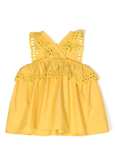 Yellow Sangallo Lace Dress STELLA MCCARTNEY KIDS | TU1192-Z1594204