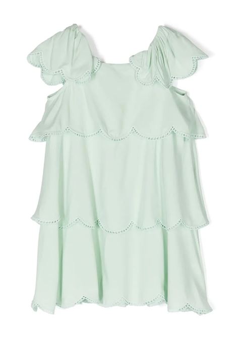 Green Ruffle Dress With Scalloped Hem STELLA MCCARTNEY KIDS | TU1G11-Z1893708
