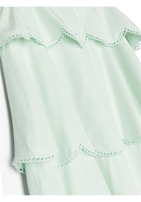 Green Ruffle Dress With Scalloped Hem STELLA MCCARTNEY KIDS | TU1G11-Z1893708