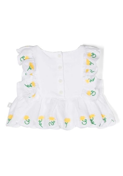 Flower Embroidery Smock Top In White STELLA MCCARTNEY KIDS | TU5012-Z0138100