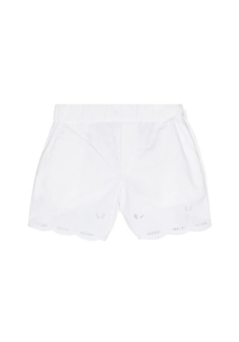 White Sangallo Cotton Shorts With Scalloped Hem STELLA MCCARTNEY KIDS | TU6C09-Z1882101