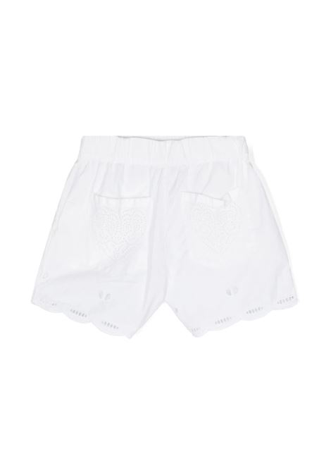 Shorts In Cotone Sangallo Bianco Con Orlo Smerlato STELLA MCCARTNEY KIDS | TU6C09-Z1882101