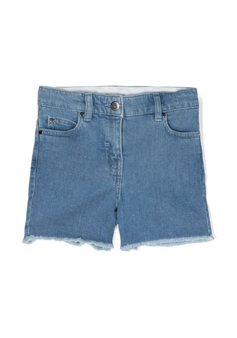 Denim Shorts With Frayed Hearts Patches STELLA MCCARTNEY KIDS | TU6D39-Z0153601