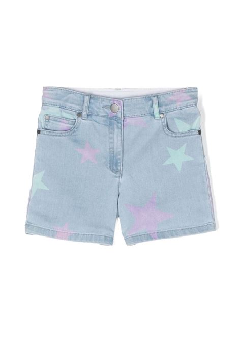 Shorts In Denim Blu Con Stampa Stella Star STELLA MCCARTNEY KIDS | TU6E59-Z0863600MC