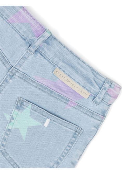 Blue Denim Shorts With Star Print STELLA MCCARTNEY KIDS | TU6E59-Z0863600MC