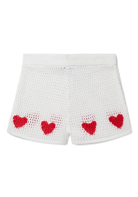 White Crochet Shorts With Red Hearts STELLA MCCARTNEY KIDS | TU6F69-Z1841101