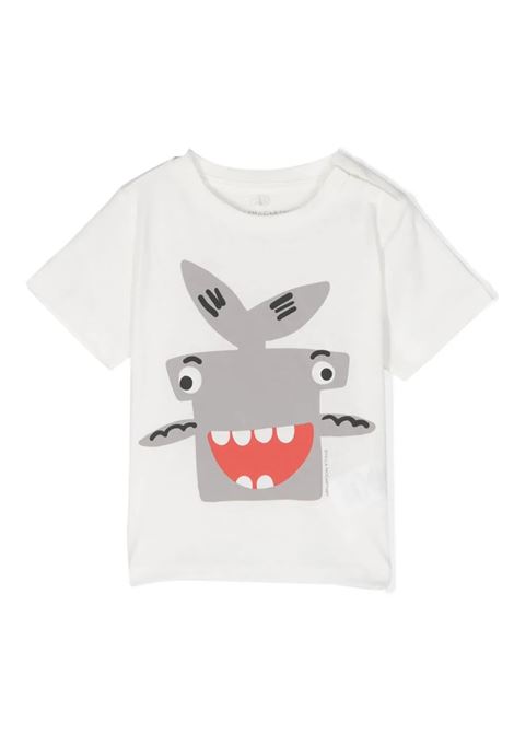 Shark Motif T-Shirt In Ivory STELLA MCCARTNEY KIDS | TU8531-Z0434101