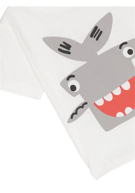 Shark Motif T-Shirt In Avorio STELLA MCCARTNEY KIDS | TU8531-Z0434101