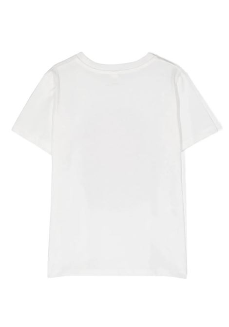 White T-Shirt With Disc With Shell Logo STELLA MCCARTNEY KIDS | TU8D31-Z0434101