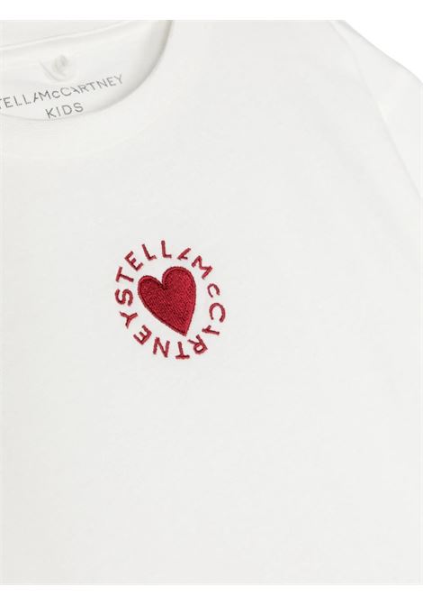 White T-Shirt With Embroidered Heart STELLA MCCARTNEY KIDS | TU8D51-Z0434101