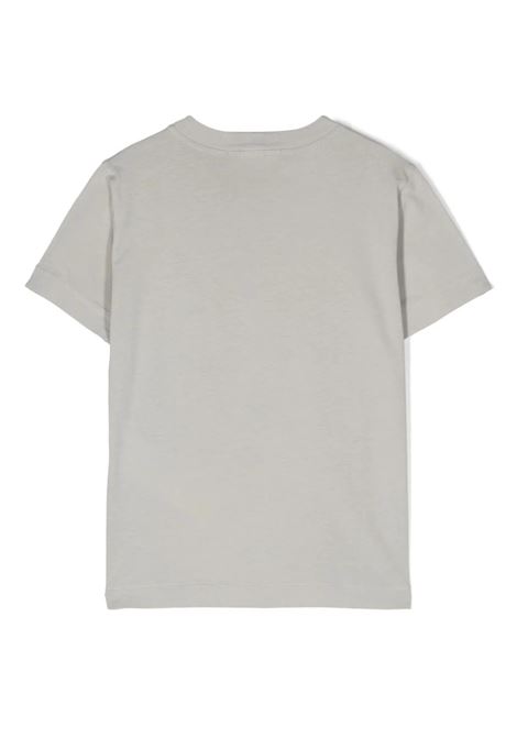 T-Shirt Grigio Perla Con Patch Logo STONE ISLAND JUNIOR | 801620147V0061