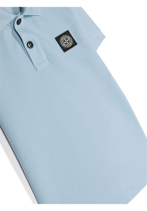 Light Blue Polo Shirt With Logo Patch STONE ISLAND JUNIOR | 801621448V0040