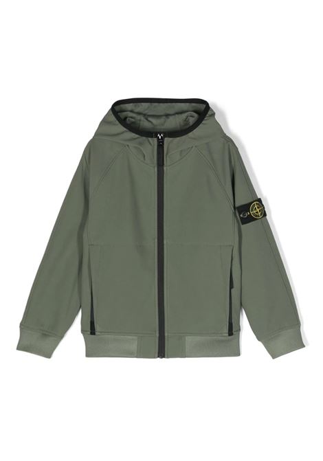 Green Light Soft Shell-R e.dye Jacket In Recycled Polyester STONE ISLAND JUNIOR | 801640127V0059