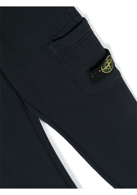 Navy Blue Joggers With Logo Patch STONE ISLAND JUNIOR | 801661540V0020