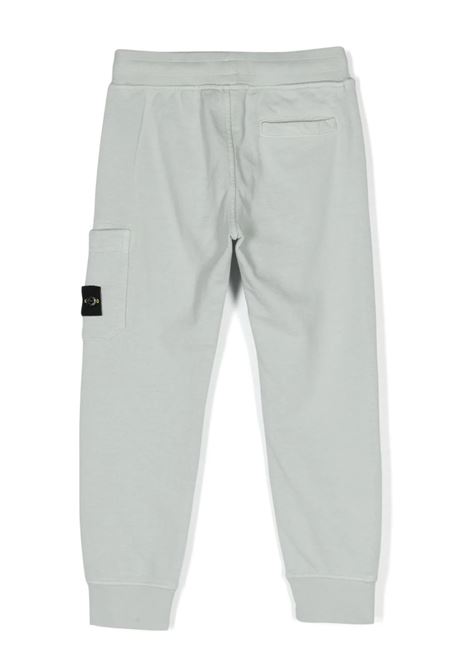 Pearl Grey Joggers With Logo Patch STONE ISLAND JUNIOR | 801661540V0061