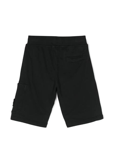Black Sports Shorts With Logo STONE ISLAND JUNIOR | 801661840V0029