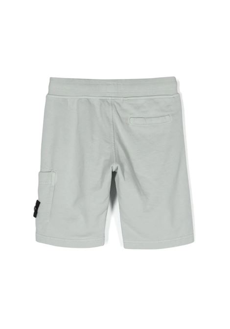 Pearl Grey Sports Shorts With Logo STONE ISLAND JUNIOR | 801661840V0061