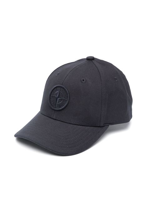 Baseball Hat In Navy Blue Cotton Reps With Logo STONE ISLAND JUNIOR | 801691265V0020