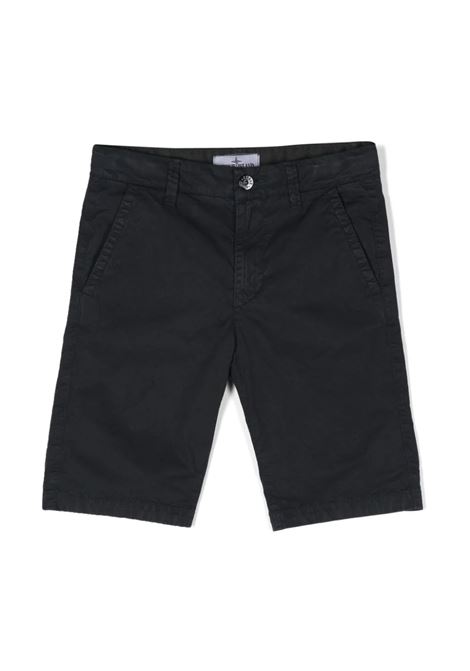 Old' Effect Chino Shorts In Navy Blue STONE ISLAND JUNIOR | 8016L0610V0120