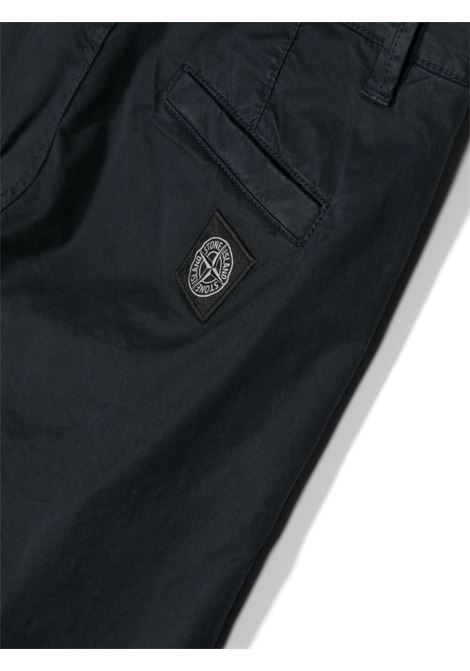 Old' Effect Chino Shorts In Navy Blue STONE ISLAND JUNIOR | 8016L0610V0120