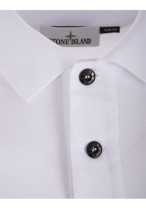 White Piqu? Slim Fit Polo Shirt STONE ISLAND | 80152SC17A0001