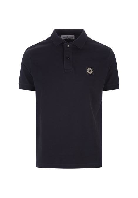 Navy Blue Piqu? Slim Fit Polo Shirt STONE ISLAND | 80152SC17A0020