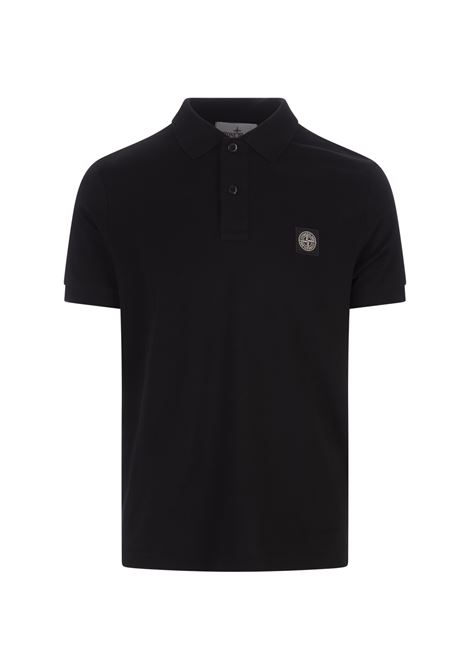 Black Piqu? Slim Fit Polo Shirt STONE ISLAND | 80152SC17A0029