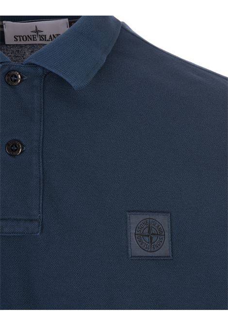 Avio Blue Pigment Dyed Slim Fit Polo Shirt STONE ISLAND | 80152SC67V0024