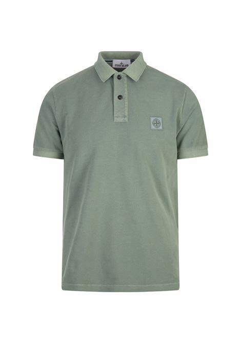 Green Pigment Dyed Slim Fit Polo Shirt STONE ISLAND | 80152SC67V0052