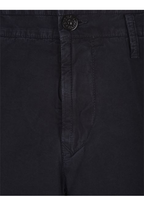Navy Blue Cargo Trousers With OLD Effect STONE ISLAND | 8015303WAA0120