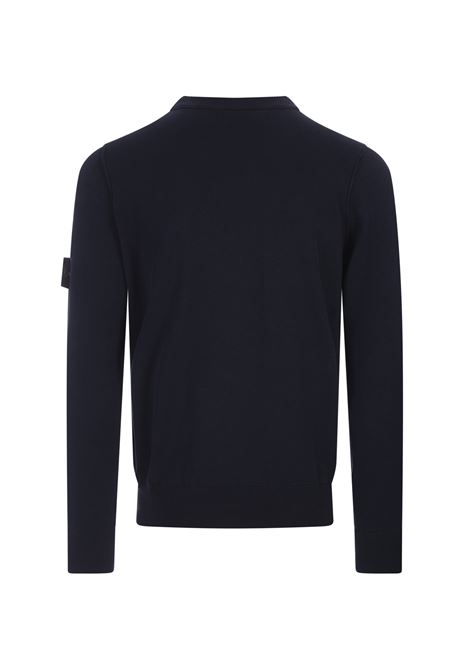 Navy Blue Shaved Knit Pullover STONE ISLAND | 8015540B2A0020