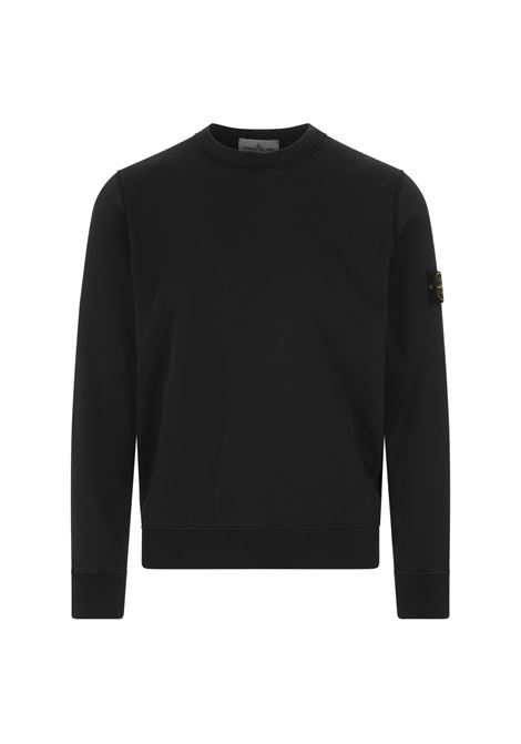 Black Cotton Crew-Neck Sweatshirt STONE ISLAND | 801563051A0029