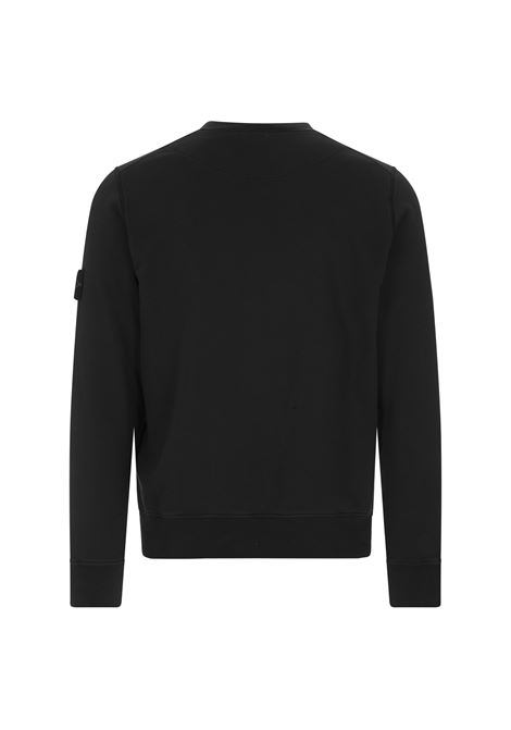 Black Cotton Crew-Neck Sweatshirt STONE ISLAND | 801563051A0029