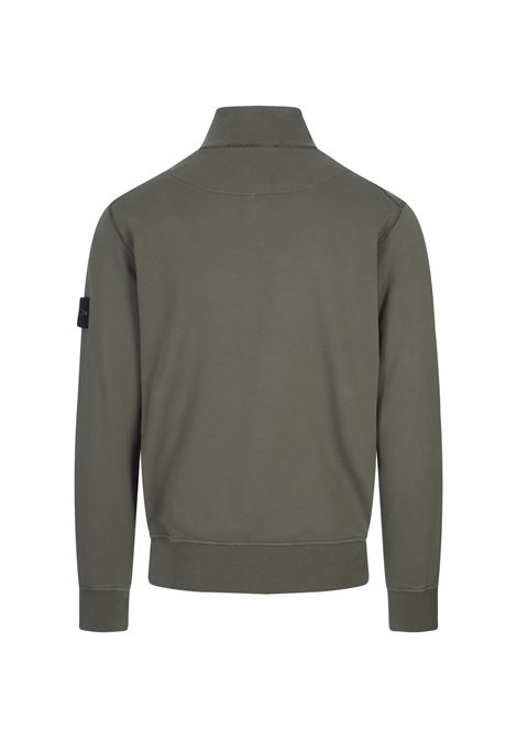 Green Sweatshirt with Zip STONE ISLAND | 801564351V0059
